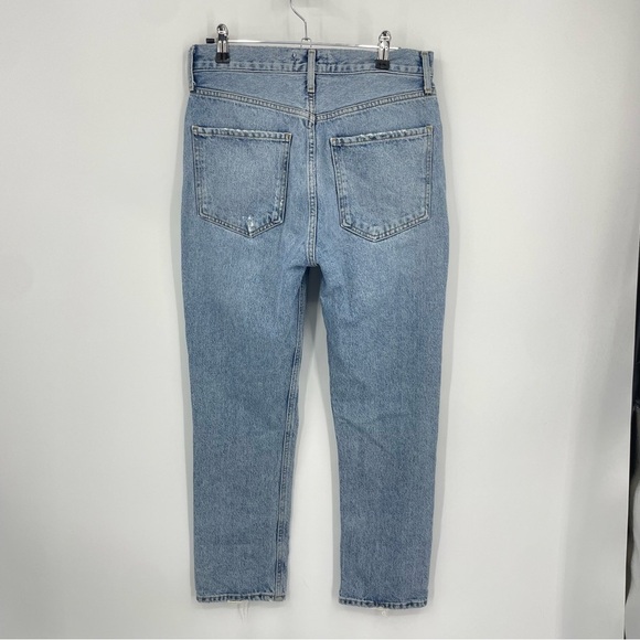 Agolde Riley High Rise Straight Jeans Knee Distressing Size 27 Women’s Cotton - Picture 5 of 12